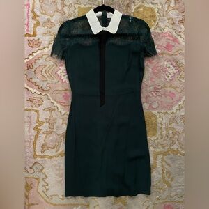 Dark Green Collar Mini Dress